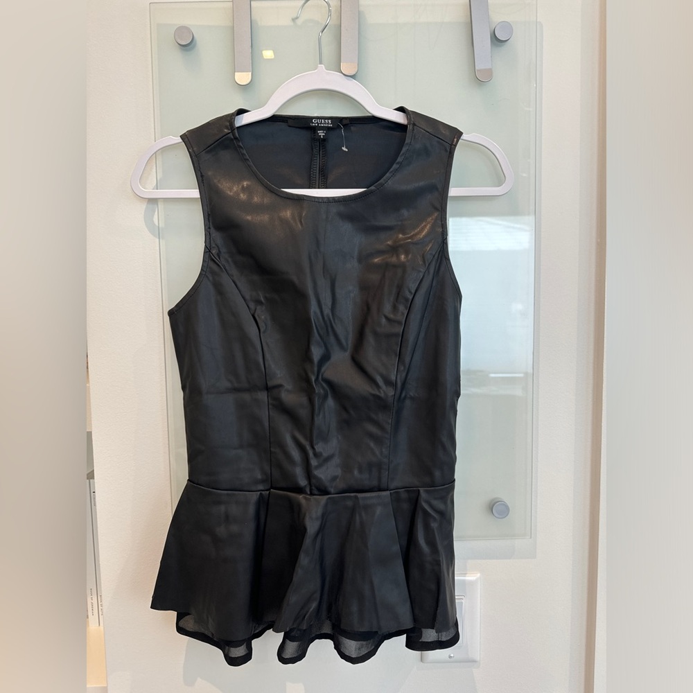 Black leather top